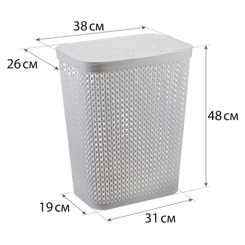 Корзина для белья 35 л IDEA ПИРУЛА М 2614, смоки