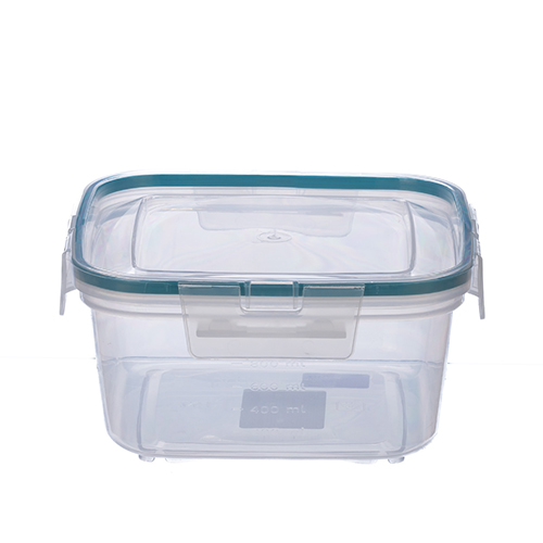 Контейнер для продуктов 1.5 л Homver 221103418/02, герметичный квадратный, с защелками, бесцветный