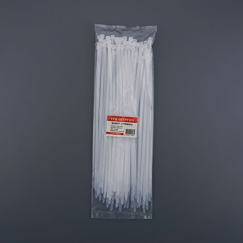 Хомут, стяжка, 300х4,8 нейлон белый 100шт/уп, 1/120