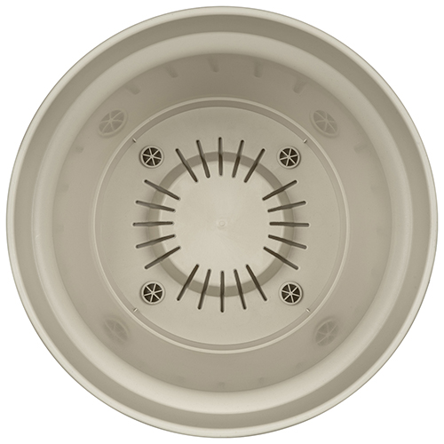 Горшок для цветов 5 л Homver Mint 221612125/01, 240 мм, с поддоном, светло-бежевый