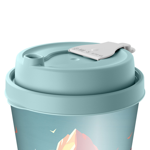 Стакан с крышкой 420 мл Homver 223133490/00, с декором с клапаном Заряд природы микс 1