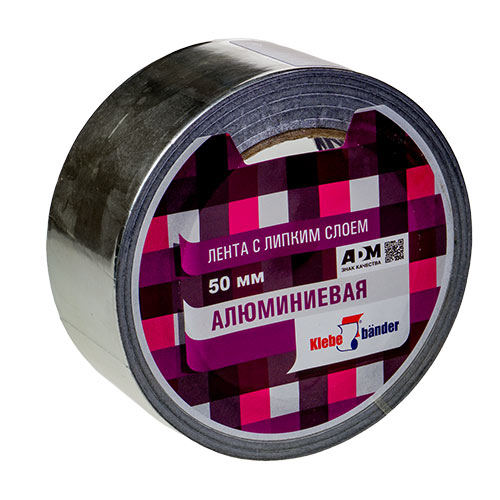 Лента алюминиевая 50ммх40м клейкая, скотч, KLEBEBANDER ТАК407Т, 1/36