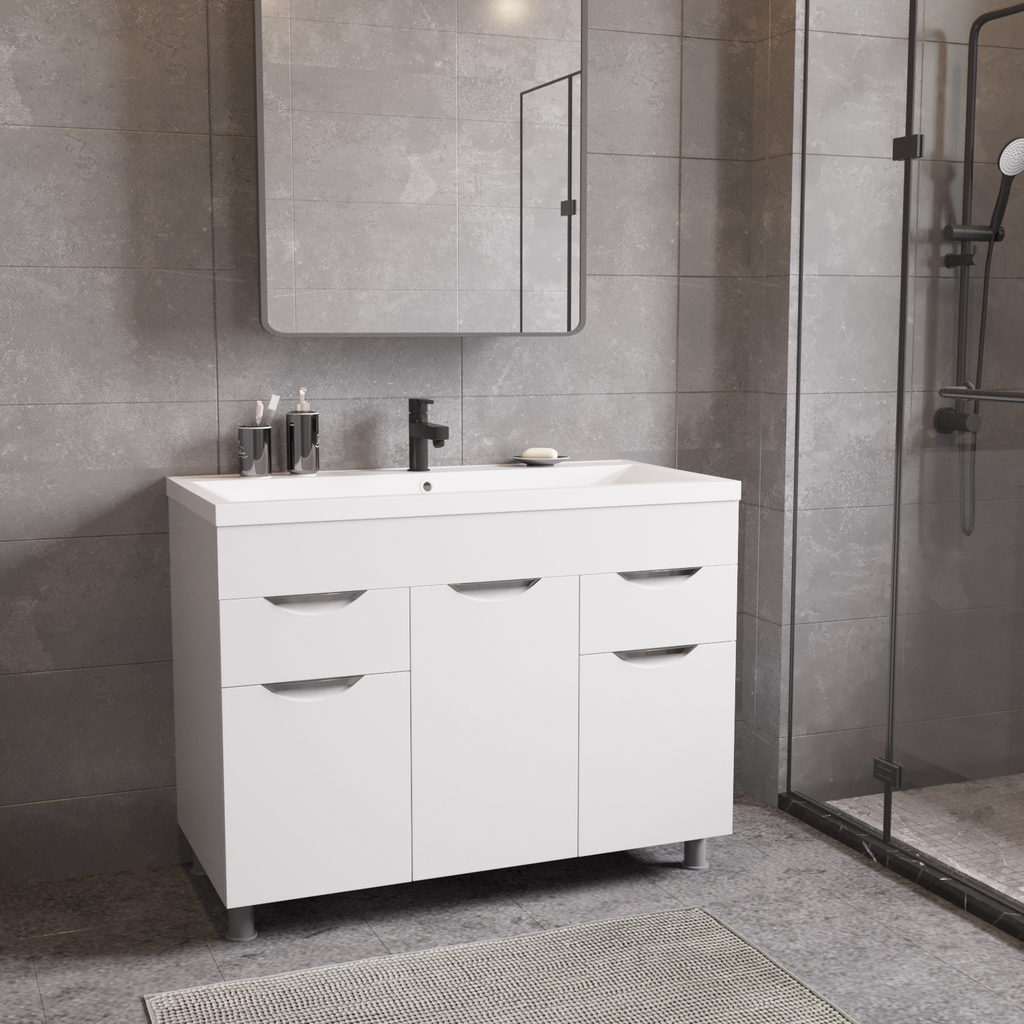 Тумба д/ванной, ЭТЬЕН-100,  ОТДЕЛЬНО ПРИОБРЕТАЕТСЯ РАКОВИНА под раковину Нелли -100, MIXLINE, ПВХ, раковина в комплект не входит