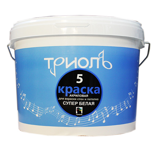Краска интерьерная 1,4кг В/Д, Триоль-5, ГОСТ акрил. отделочная белая матовая, банка, 12/12