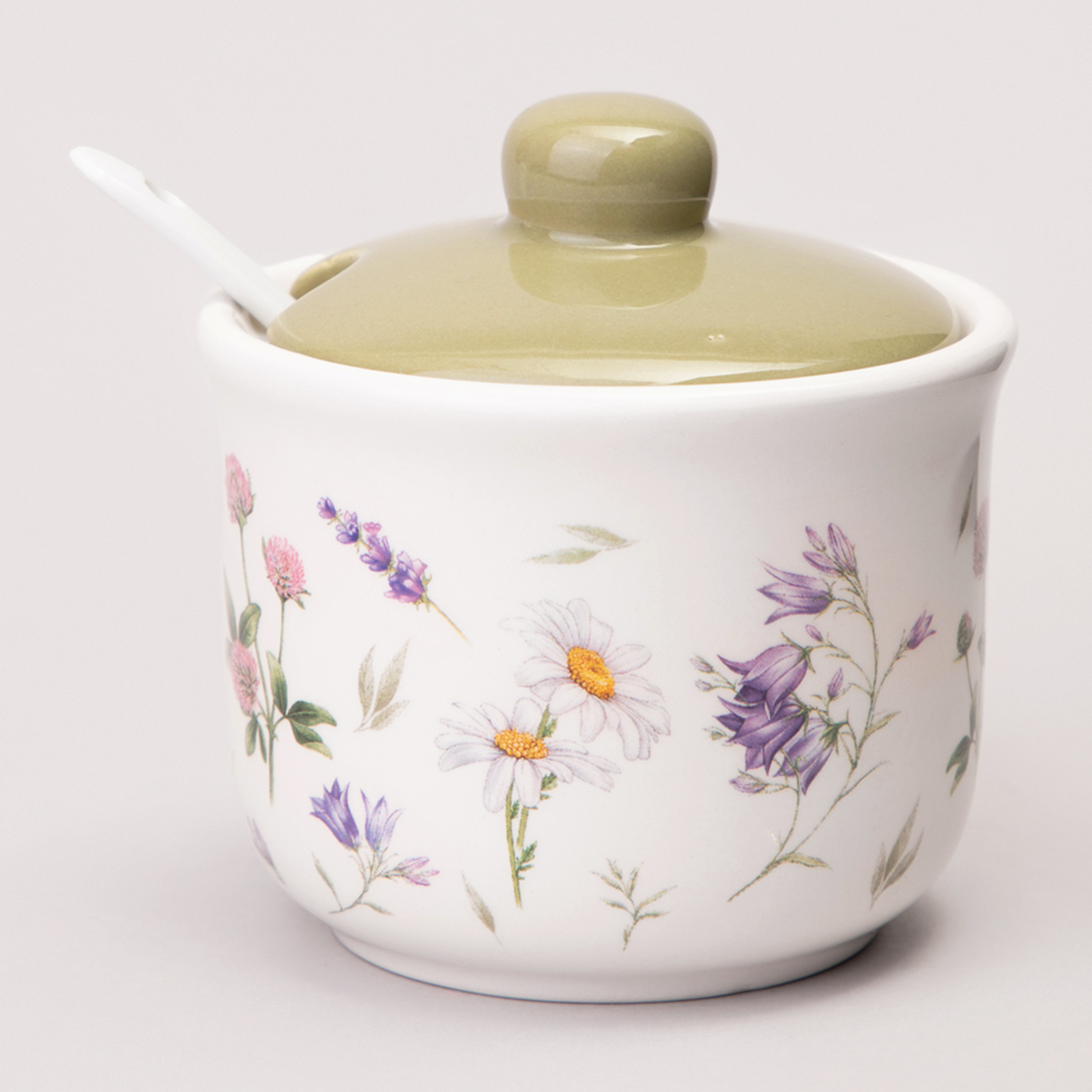 САХАРНИЦА С ЛОЖКОЙ AGNESS, FLOWER STORY, 10*9, 5 СМ 300 МЛ, КОР=36ШТ.