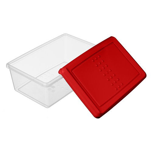 Контейнер для продуктов 1.05 л Homver Asti 221100206/04, прямоугольный, красный