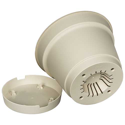 Горшок для цветов 1.2 л Homver Mint 221611925/01, 150 мм, с поддоном, светло-бежевый