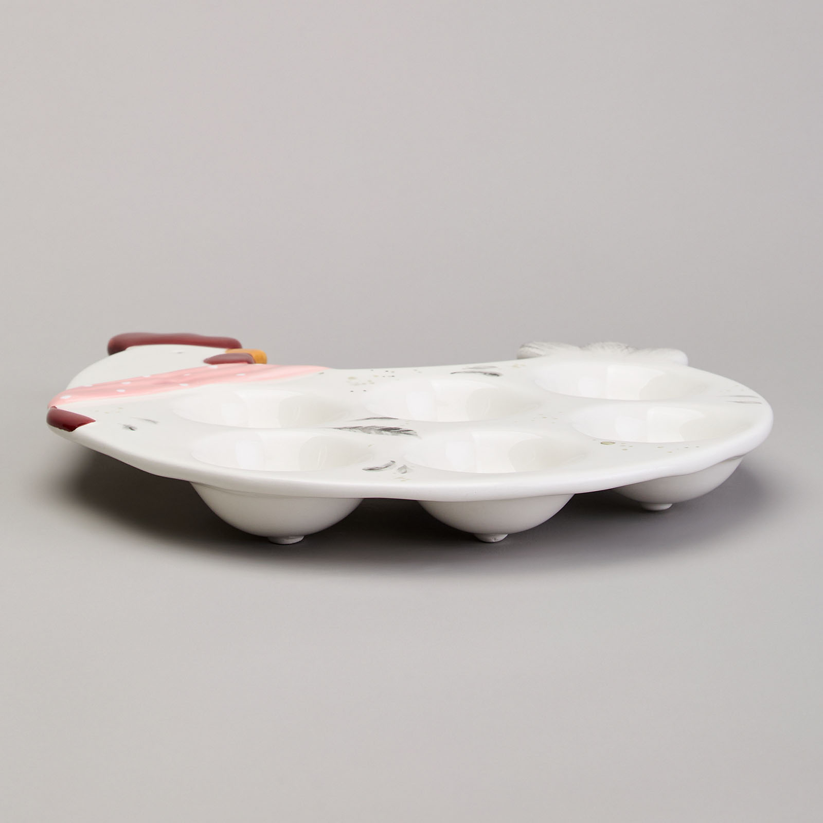 БЛЮДО НА 6 ЯИЦ LEFARD, FUNNY HENS, В ФОРМЕ КУРОЧКИ 24, 3*22*3 СМ, КОР=24ШТ.