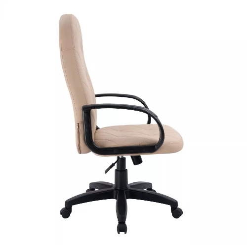 Кресло офисное, компьютерное TRON V2 экокожа Prestige, хром, темно-бежевый