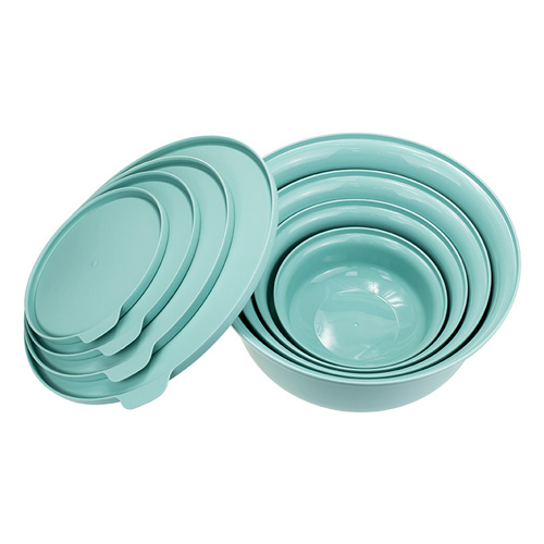 Миска пластмассовая ТЭСТИ 4,3л с крышкой, морская волна, 1/12