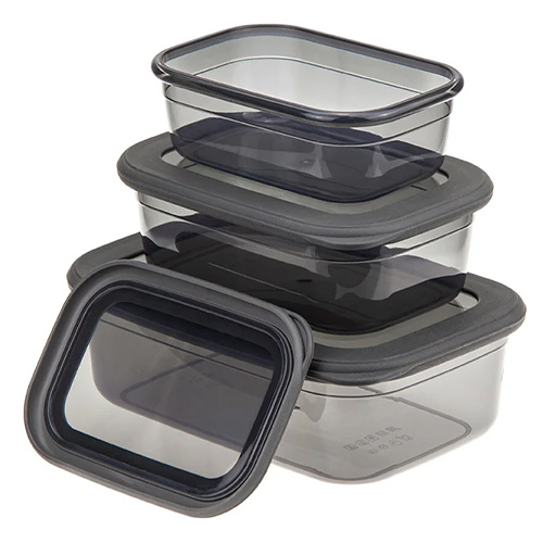 Набор ёмкостей для продуктов 0.4 л, 0.7 л, 1.2 л IDEA РЕСПЕКТ М 1264, графитовый