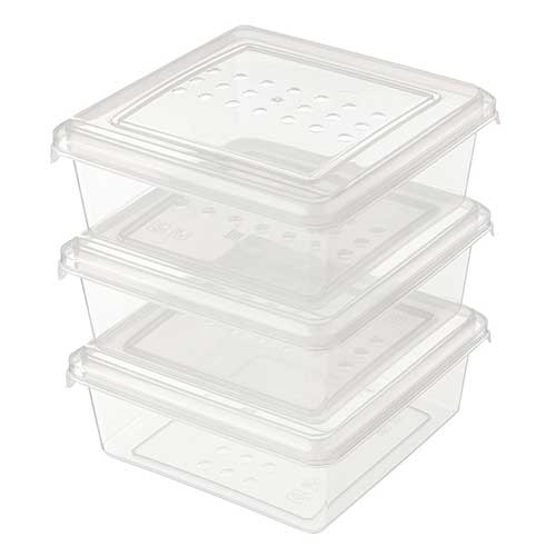 Комплект контейнеров для заморозки Homver Asti 221101101/00, квадратных 0.5 л х 3 шт, бесцветный