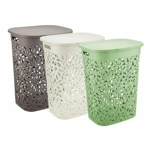 Корзина для белья 55 л IDEA ФЛОРА М 2621, белый ротанг