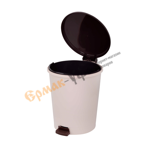Ведро для мусора 12л с педалью слоновая кость, Альтернатива, м6805, 1/2