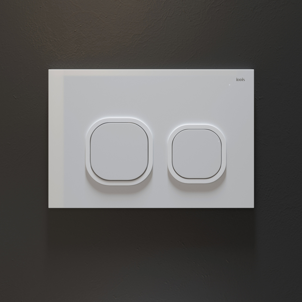 Клавиша смыва из стекла  IDDIS Uniglass 001 UNG01GWi77 универсальная БЕЛОЕ стекло