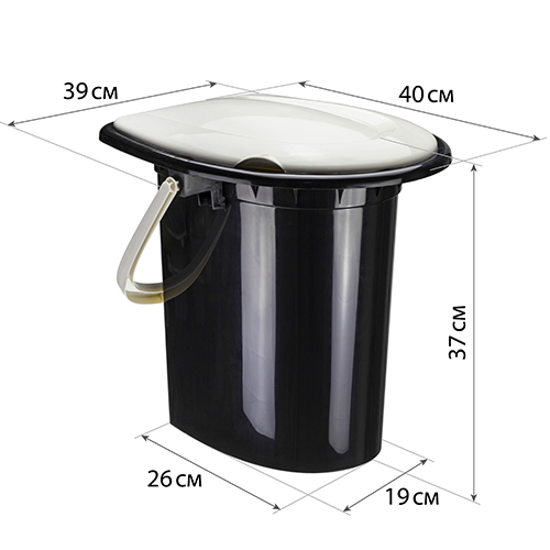 Ведро-туалет 16 л IDEA М 2459, белый ротанг