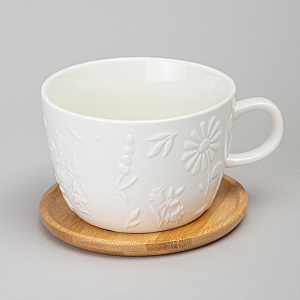 ЧАЙНАЯ ПАРА LEFARD, FLOWERS STORY, С ДЕРЕВ. БЛЮДЦЕМ 450 МЛ