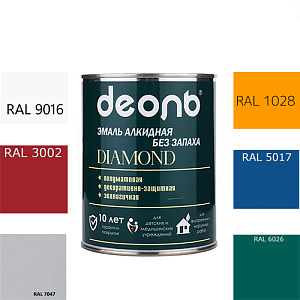 Эмаль алкидная без запаха DIAMOND, ДЕОЛЬ, персиковая 0,75 л. , 1/6