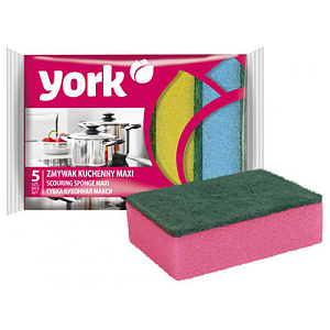 Губка для посуды 5шт Макси YORK 10х7х2,9 см, 1/50