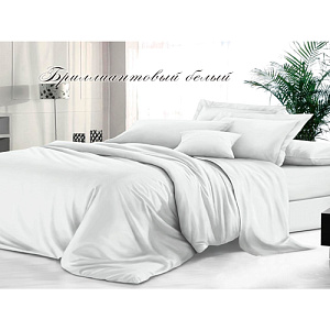 Комплект постельного белья Sateen De Luxe 1,5 спальный, гладкокрашеный, бриллиантовый белый