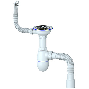 Сифон 3 1/240 В426 с круглым переливом с гофрой 40*40*50 UNICORN, 1/30