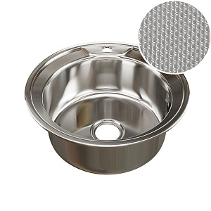 Мойка круг d 51, 0, 8 вып 3 1/2 MIXLINE, глуб чаши 18см с сифоном ДЕКОР