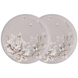 НАБОР ТАРЕЛОК ОБЕДЕННЫХ LEFARD, WHITE FLOWER, 2 ШТ. 25, 5 СМ СЕРЫЙ, КОР=12НАБ.