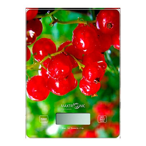 Весы кухонные электронные 7кг MAXTRONIC MAX-1031-4, ягоды красная смородина