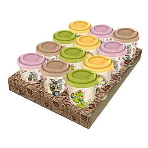 Стакан с крышкой 420 мл Homver 221141590/00, с декором Baby party микс 1