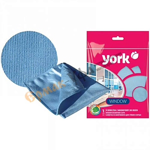Салфетка универсальная из микрофибры для окон 30х30 см YORK, 2/48