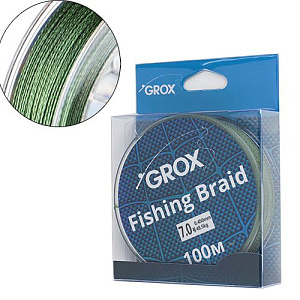 Плетенный шнур для рыбалки леска плетенка GROX 4X 0,45х100м 48. 5кг, 1/300