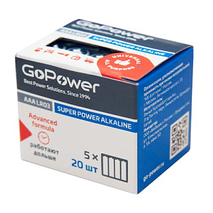 Батарейка LR3 в коробке GoPower, 2/40/800