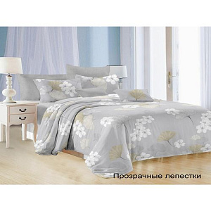 Комплект постельного белья Satin collection Евро, прозрачные лепестки