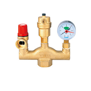 Группа безопасности котла латунь 1,5 бар VIEIR AQ1063А, 1/20