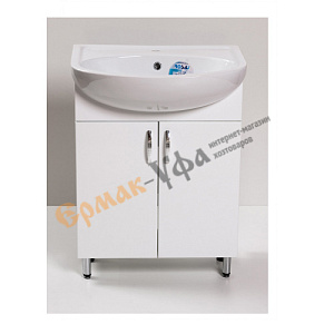 Тумба+Раковина Уют 600 две двери, Белая, выс850*шир610*глуб470, 1/1