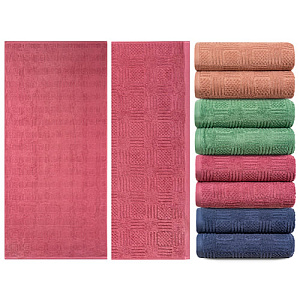 Полотенце махровое гладкокрашеное Шахматка, 420 г/кв.м, 70х140 см