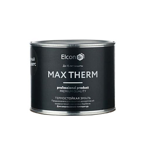 Эмаль термостойкая +1000C Elcon черная 0,4кг, 1/24