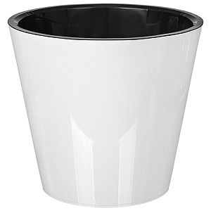 Горшок для цветов 5 л Homver Rosemary 221605929/01, 230 мм, с дренажной вставкой, белый