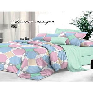 Комплект постельного белья Sateen De Luxe, Евро, нежная мелодия