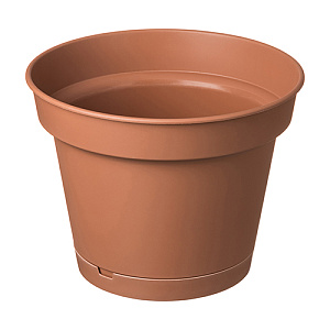 Горшок для цветов 5 л Homver Mint 221612132/01, 240 мм, с поддоном, терракотовый