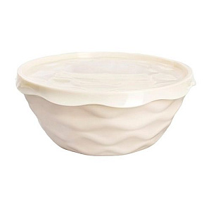 Салатник с крышкой 2.5 л Homver Modena 221112625/01, светло-бежевый