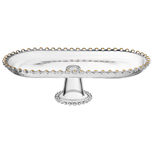 БЛЮДО СЕРВИРОВОЧНОЕ, GOLDEN CHARM, НА НОЖКЕ, 30*15*8, 5 СМ