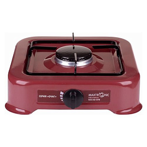 Газовая плита MAXTRONIC MAX-AO-001B, 1 конфорка, 26,5х26,5см, без крышки, коричневая