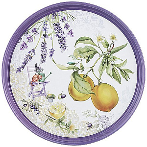 ПОДНОС СЕРВИРОВОЧНЫЙ AGNESS, ПРОВАНС ЛИМОНЫ, 33*2, 1 СМ