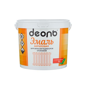 Эмаль акриловая для радиаторов белая 3,5кг, ДЕОЛЬ, Без запаха, 1/4