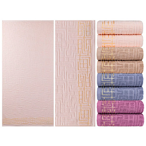 Полотенце гладкокрашеное жаккардовое афины, 420 г/кв.м, 70х140 см