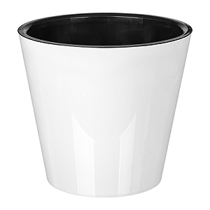 Горшок для цветов 4 л Homver Rosemary 221600129/01, 200 мм, с дренажной вставкой, белый