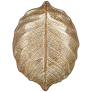 БЛЮДО, LEAF, GOLD 21СМ БЕЗ УПАКОВКИ, МАЛ 24ШТ
