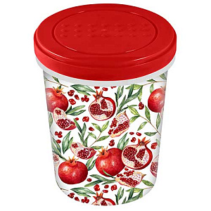 Банка с завинчивающейся крышкой 1 л Homver Asti 221154806/03, с декором, красная