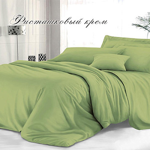 Комплект постельного белья Sateen De Luxe, 1,5-спальный, гладкокрашеный, наволочка 70х70 см, фисташковый крем